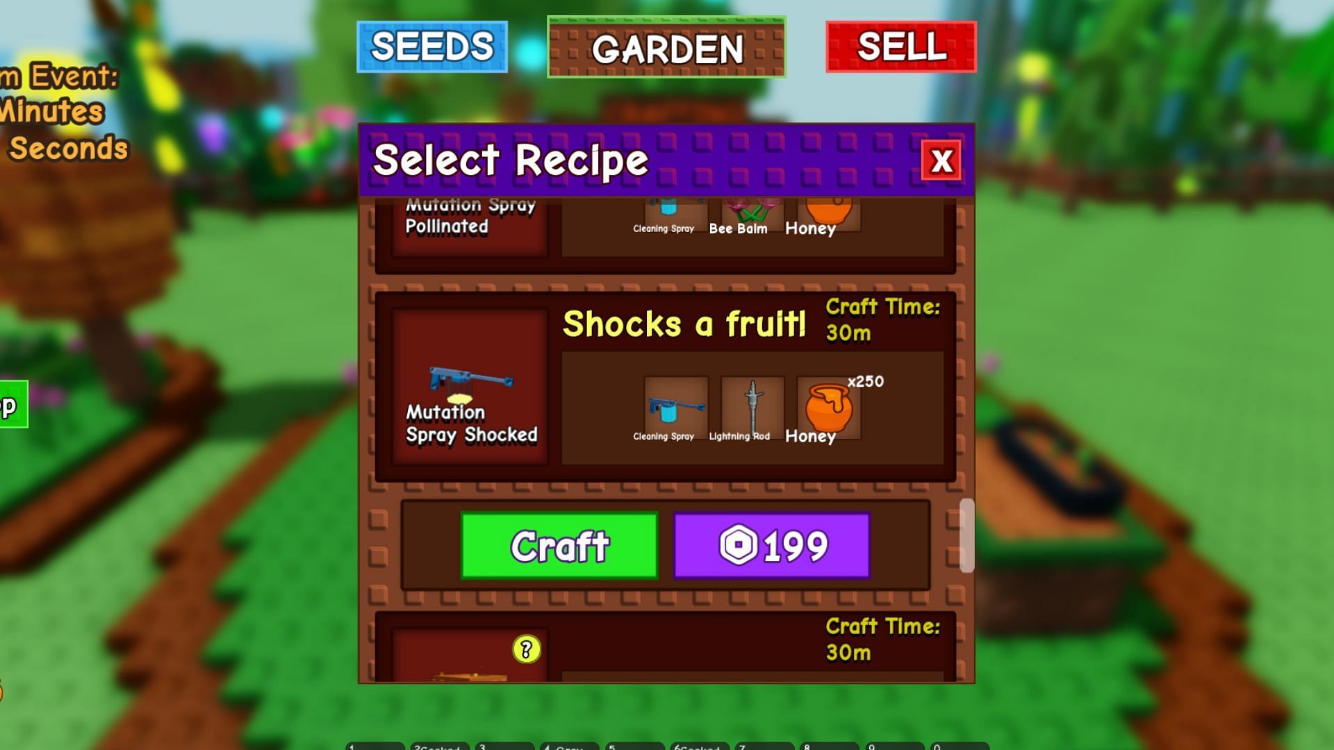 You must craft the item to obtain it (Image via Roblox)